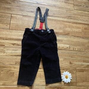 Disney Baby Mickey Mouse Black Corduroy Suspender‎ Pants Size 9-12 Mo